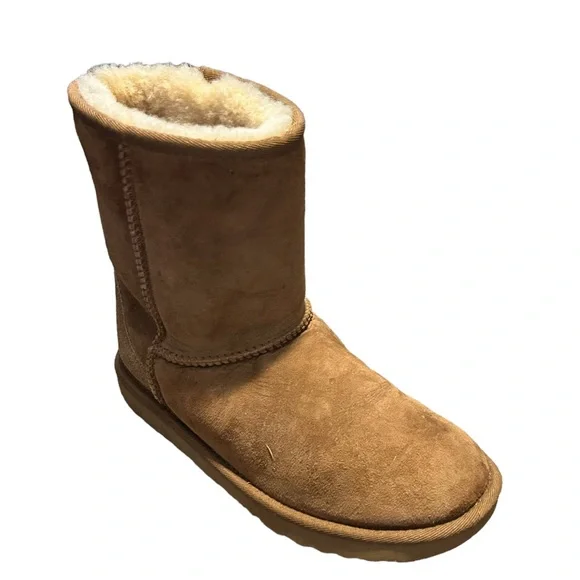 UGG Women's Soft Brown Suede Sherpa Lined Classic Ugg Winter Boot-Size 5 - Picture 2 of 13
